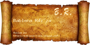 Bablena Róza névjegykártya